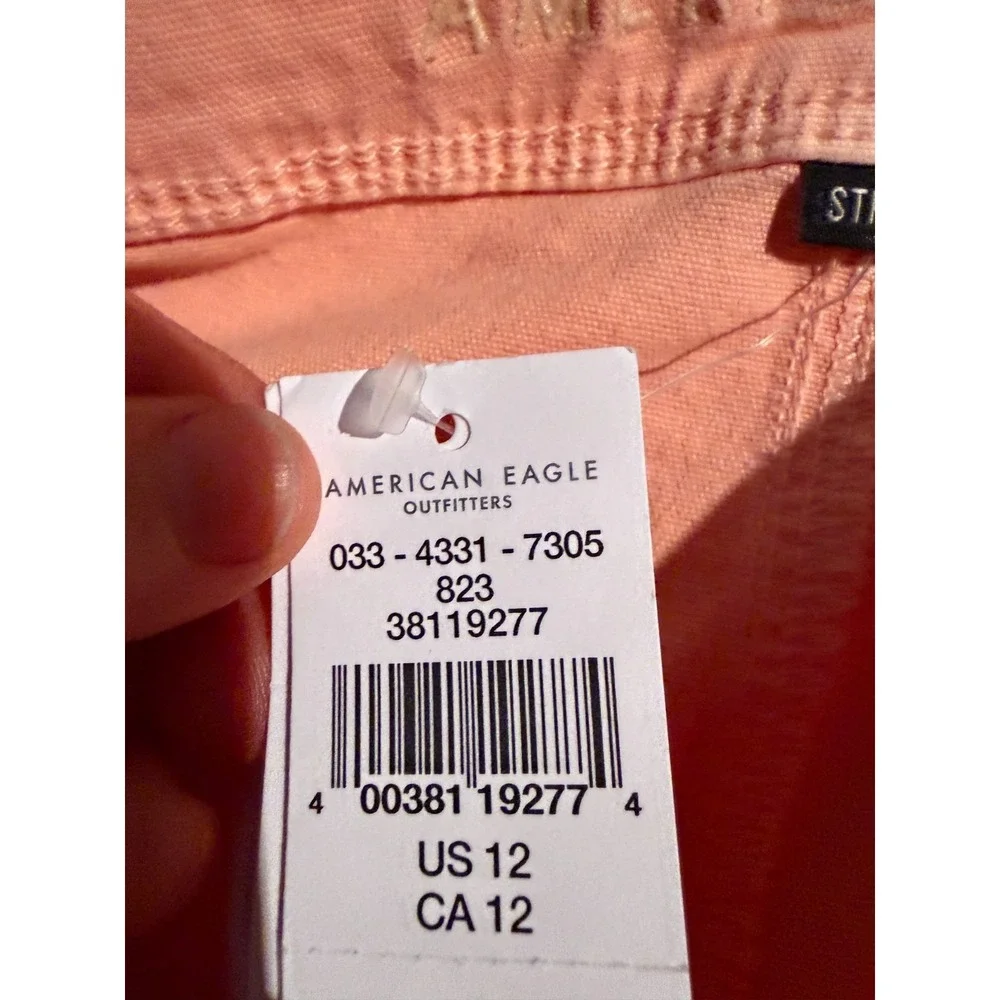 American Eagle Highest Rise 90s Boyfriend Shorts‎ Women 12  Blush Pink NWT